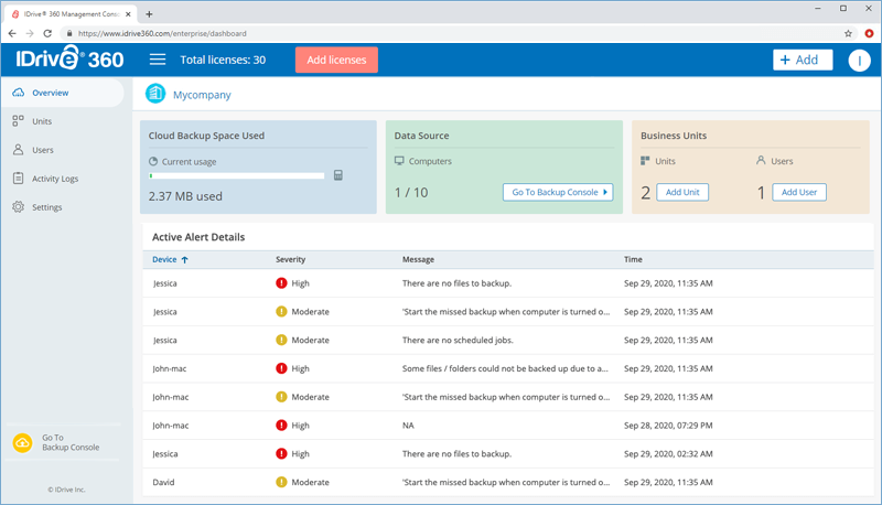 Managment console