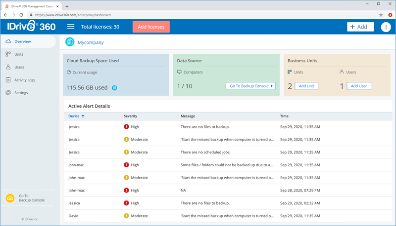 Managment console